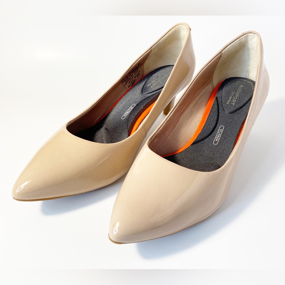 Women’s Rockport Total Motion Kalila Heel Patent Taupe Size 6.5W